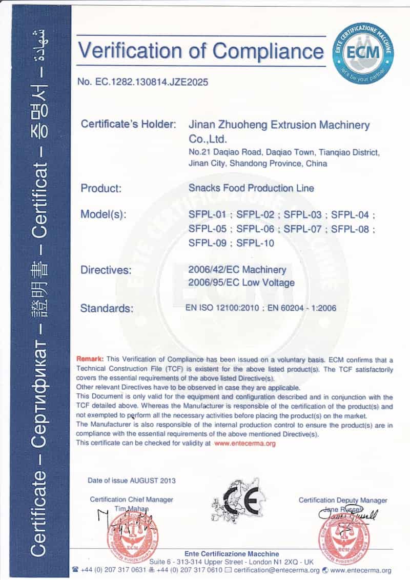 Global Cases & Installations | Turnkey Extrusion Lines | Zhuoheng CE certified food processing equipment by Zhuoheng