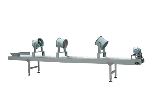 Stainless steel cooling conveyor and rotary sifter for TVP granules.