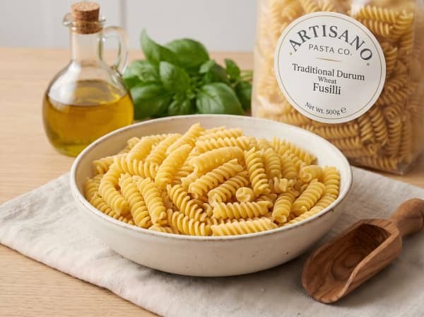 Turnkey Macaroni & Pasta Extrusion Line | Single-Screw | Zhuoheng Extruded fusilli and penne pasta with defined ridges for sauce retention.