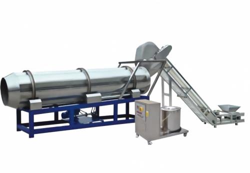 Turnkey Aqua Feed Processing Line | Floating & Sinking | Zhuoheng Continuous single drum flavoring line with oil sprayer for fish feed surface coating