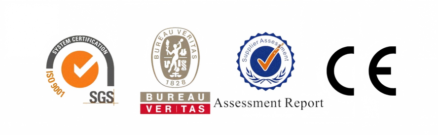 International certifications of Zhuoheng Extrusion Machinery including SGS ISO 9001, Bureau Veritas (BV), Supplier Assessment Report, and CE Mark.