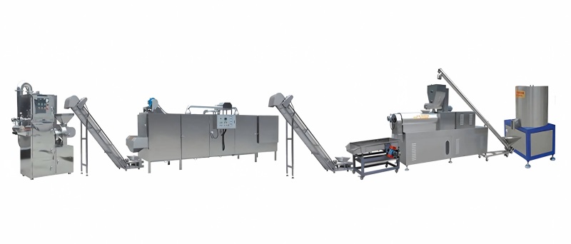 Complete turnkey twin-screw modified starch extrusion line by Jinan Zhuoheng.