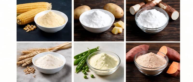 High-purity raw starches including corn, potato, cassava, and tapioca starch
