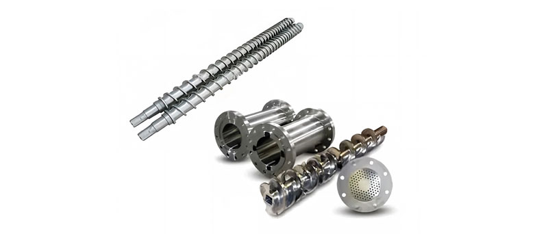 High-shear 38CrMoAl twin screws configured for instant Panko bread crumbs extrusion.