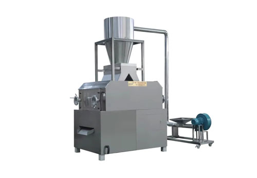 Heavy-duty precision dual-roller corn flaking machine with heat-treated alloy steel rollers for breakfast cereal production.