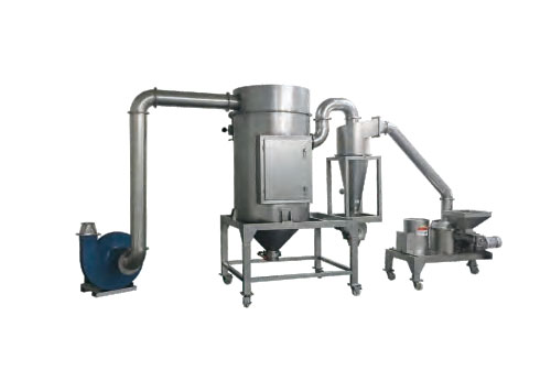 WFJ series ultrafine grinder with integrated air classifier and dust removal system.
